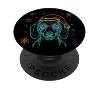 Dachshund Face Round Glasses Winter Character Graphic Wiener PopSockets Adhesive PopGrip