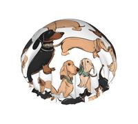 Dachshund Floral -Print Extra Large Waterproof Shower Cap-Double Layer Protection For Long/Curly Hair