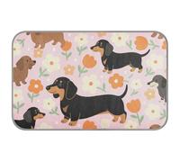 Dachshund Flower Dog Pink Summer cooling dog blanket Self Cooling 38" x 23" pet cooling blanket for animals outdoors non-electric tapete enfriador para perros M