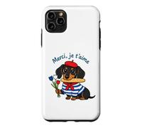 Dachshund French Dog Merci Je T'aime Paris Case for iPhone 11 Pro Max