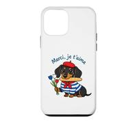 Dachshund French Dog Merci Je T'aime Paris Case for iPhone 12 mini