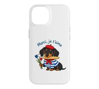 Dachshund French Dog Merci Je T'aime Paris Case for iPhone 14