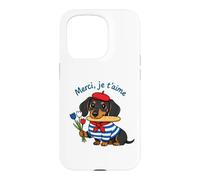 Dachshund French Dog Merci Je T'aime Paris Case for iPhone 15 Pro