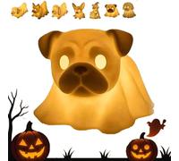 Dachshund Ghost Lamp, 2025 New Halloween Glowing Ghost Dogs, Bulldog Spooky Cute Night Light, Figurines Decorations Lamp,Home Decor Gift for Bedroom,Statues Nightlight for Dog Lovers in Dark (Style G)