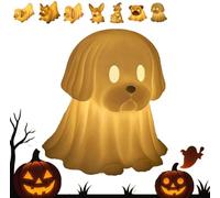 Dachshund Ghost Lamp, 2025 New Halloween Glowing Ghost Dogs, Bulldog Spooky Cute Night Light, Figurines Decorations Lamp,Home Decor Gift for Bedroom,Statues Nightlight for Dog Lovers in Dark (Style B)