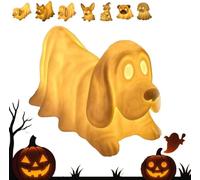 Dachshund Ghost Lamp, 2025 New Halloween Glowing Ghost Dogs, Bulldog Spooky Cute Night Light, Figurines Decorations Lamp,Home Decor Gift for Bedroom,Statues Nightlight for Dog Lovers in Dark (Style D)