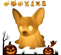 Dachshund Ghost Lamp, 2025 New Halloween Glowing Ghost Dogs, Bulldog Spooky Cute Night Light, Figurines Decorations Lamp,Home Decor Gift for Bedroom,Statues Nightlight for Dog Lovers in Dark (Style C)