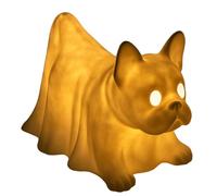 Dachshund Ghost Lamp - 6 Inch Glow in The Dark Night Light, Battery Operated Halloween Decor for Dog Lovers | Spooky Cute Dog Figurine Gift, Home Decor Statue for Bedroom (French Bulldog)
