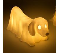 Dachshund Ghost Lamp, French Bulldog Halloween Glowing Ghost Dog Figurines, Cute Halloween Decor, Quirky Gift for Dog Lovers, for Party Home Bedroom Shelf Table Centerpiece (A)