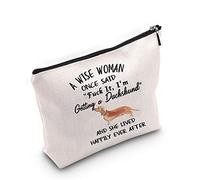 Dachshund Gift Dachshund Mom Makeup Bag Gift A Wise Woman One Said Fuck It I'm Getting a Dachshund,and She Lives Happily Ever After Gift for Dog Lover Cosmetic Bags (U.Dachshund)