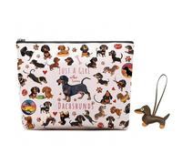 Dachshund Gifts, Dachshund Decoration, Dachshund Bag, Cute Cosmetic Bag for Girls and Animal Lovers, Travel-friendly Makeup Bag with Zip, Practical Toiletry Bag for Everyday and On the Go