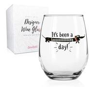 Dachshund Gifts for Women Men, Funny Glass for Sausage Wiener Dog Lover, Owner, Onebttl 550ml Stemless Wine Glass, It's Been A Long Day