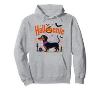 Dachshund Halloween Halloweenie Spooky Pup Party Pullover Hoodie, Adult Unisex, Heather Grey, XXL