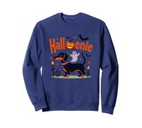 Dachshund Halloween Halloweenie Spooky Pup Party Sweatshirt, Adult Unisex, Navy, XXL