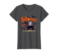 Dachshund Halloween Halloweenie Spooky Pup Party T-Shirt, Women, Dark Heather Grey, XXL
