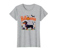 Dachshund Halloween Halloweenie Spooky Pup Party T-Shirt, Women, Heather Grey, XXL
