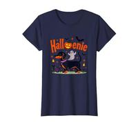 Dachshund Halloween Halloweenie Spooky Pup Party T-Shirt, Women, Navy, XXL