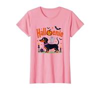 Dachshund Halloween Halloweenie Spooky Pup Party T-Shirt, Women, Pink, XXL