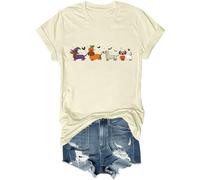 Dachshund Halloween T-Shirt Cute Ghost Dogs Halloween V-Neck Tshirt Halloween Pumpkin Dachshund Shirt