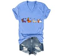 Dachshund Halloween T-Shirt Cute Ghost Dogs Halloween V-Neck Tshirt Halloween Pumpkin Dachshund Shirt
