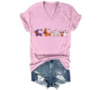 Dachshund Halloween T-Shirt Cute Ghost Dogs Halloween V-Neck Tshirt Halloween Pumpkin Dachshund Shirt