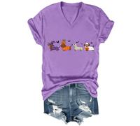 Dachshund Halloween T-Shirt Cute Ghost Dogs Halloween V-Neck Tshirt Halloween Pumpkin Dachshund Shirt