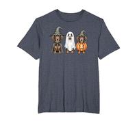 Dachshund Halloween Wiener Dog Pumpkin Weenie Witch T-Shirt, Men's Big and Tall, Heather Blue, 2X Tall