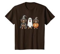Dachshund Halloween Wiener Dog Pumpkin Weenie Witch T-Shirt, Youth, Brown, 2T
