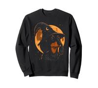 Dachshund Halloween Wiener Dog Wizard Hat Moon Spooky Witchy Sweatshirt