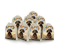 Dachshund Hot Air Balloon 8 PCS Muslin Bags with Drawstring Sachet Bags Empty Small Cotton Drawstring Bag Muslin Reusable & Washable Cotton Bag for Herb Spice Candy Soap Jewelry Wedding Gift Pouches