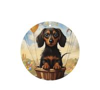 dachshund hot air balloon Car Air Fresheners Cards 4 Pcs Long Lasting Car Fresheners Gifts for Men Women Auto Aromatherapy Tablets Hanging Scented Card Rearview Mirror Pendant - Lavender Scent