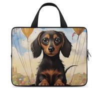 Dachshund Hot Air Balloon Laptop Sleeve Ultra-Thin, Waterproof 13inch Laptop Bags, Portable Protective Computer Bag with Hand Strap
