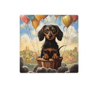 dachshund hot air balloon Wall Plates Decorative Light Switch Cover 2 Gang Outlet Covers Electrical Switchplate Thermoplastic Faceplate Cover for Decorator Device, Screws Included