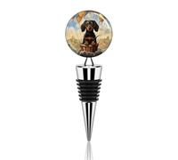 Dachshund Hot Air Balloon Wine Stopper Zinc Alloy Beverage Bottle Stopper Reusable Leak Proof Wine Cork Cute Champagne Saver Decorative Bottle Sealer Plug Gift for Men Women