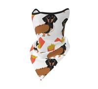 Dachshund Hot Dog And Fries Cute Funny Food Windproof Mask,Neck Gaiter Winter Motorcycle Face Cover