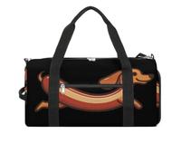 Dachshund Hot Dog Travel Duffle Bag with Shoes Compartment
