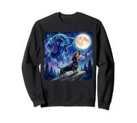 Dachshund Howling at the Moon Night Sky Dog Art Sweatshirt