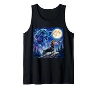 Dachshund Howling at The Moon Night Sky Dog Art Tank Top