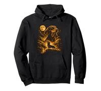 Dachshund Howling To The Moon Forest Mountain Scene Pullover Hoodie