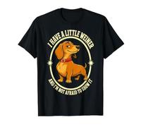 Dachshund I Have A Little Weiner and I'm Not Afraid to Show Value Graphic T-Shirt, Men, Black, S