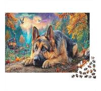 Dachshund in Colorful Town 1000Pc Sustainable Jigsaw Puzzles | for Adults Teens German Shepherd Scenic View Fun Family Activity & Gift 70x50cm/1000pcs