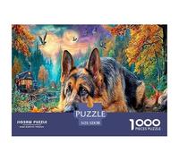 Dachshund in Colorful Town Adult Jigsaw Puzzle: German Shepherd Scenic View Educational Game Decompression for Adults Teens & Home Decor 52x38cm/1000pcs