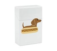 Dachshund in Hot Dog Bun with Mustard Cute Cigarette Case Smoking Box Pocket Holder Carrying Coin Pouch for Men Women