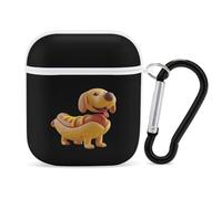 Dachshund in Hot Dog Bun with Mustard Earphone Case Cover Compatible with AirPods 1&2 Shockproof Bluetooth Headset Case White-style