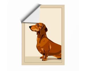 Dachshund in Profile Minimalist Unframed Wall Art Print A2 (59.4×42cm), Wall Decor for Living Room, Bedroom, Office & Home, Art Gift