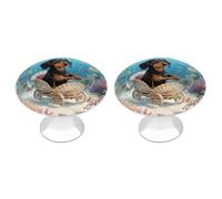 Dachshund in Shell Cabinet Knobs, 2-Pack Silver Stainless Steel Drawer Pulls with Screws, Elegant Hardware for Dressers, Kitchen,Cabinets & Desks