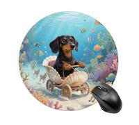 Dachshund in Shell Mouse Pad Non-Slip Rubber Base Mouse Mat Smooth Surface Stitched Edges Mousepad Aesthetic Durable Compatible with All Mice for Office & Gaming, Desk Accessory