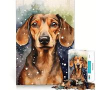 Dachshund in Watercolor 1000 Piece Jigsaws for Teenagers Sharp Thinking Smooth Cut Fun Activity Art Piece (38x52cm)