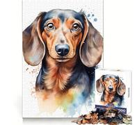 Dachshund in Watercolor Jigsaw Puzzle1000 Pieces Brain Think Stress Relief Play Fun Challenge Art Display (50x75cm)