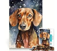Dachshund in Watercolor Puzzles for Teenagers 1000 Pieces Home Play Tension Relief Home Activity Nice Art (50x75cm)